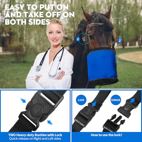 Horse Feed Bag 2 PCs (2 Pcs Blue)