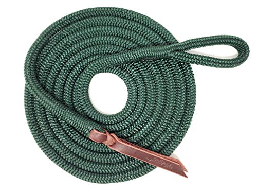 Double Braid Lead Rope with Eye Splice Loop (Hunter Green / 14 ft.)