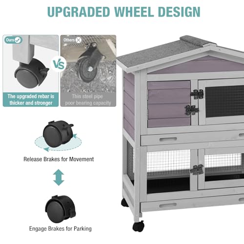 Indoor Rabbit Hutch with Pull (Dark Grey)
