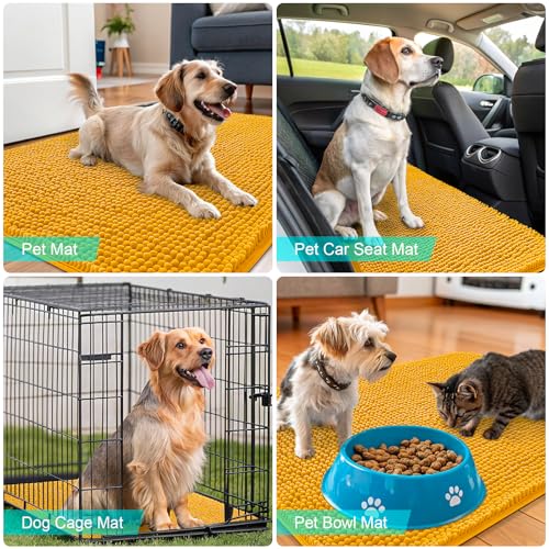Dog Door Mat for Muddy Paws 59x24 (Golden Yellow / 59" X 24")