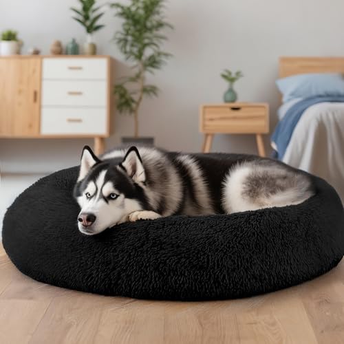 Extra Large Dog Beds (Black / 36.0"L x 36.0"W x 8.0"Th)