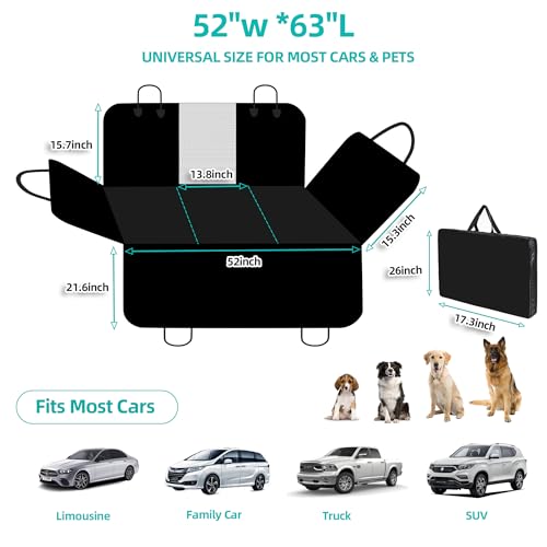 Dog Truck Seat Cover for Back Seat (Fullsizeblack)