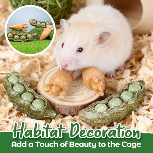 4PCS Guinea Pig Toys (4PCS-Peapod and Carrot)
