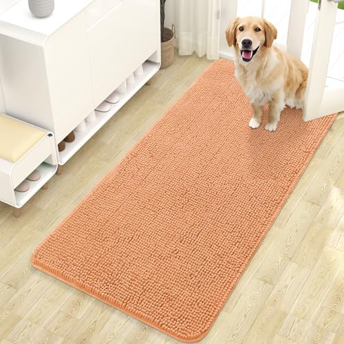 Dog Door Mat for Muddy Paws 47x24 (Orange / 47" X 24")