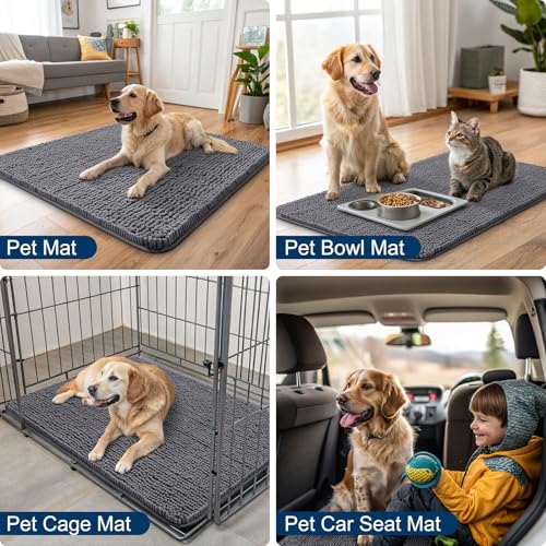Dog Door Mat for Muddy Paws 24x16 (Dark Grey / 24"X16")
