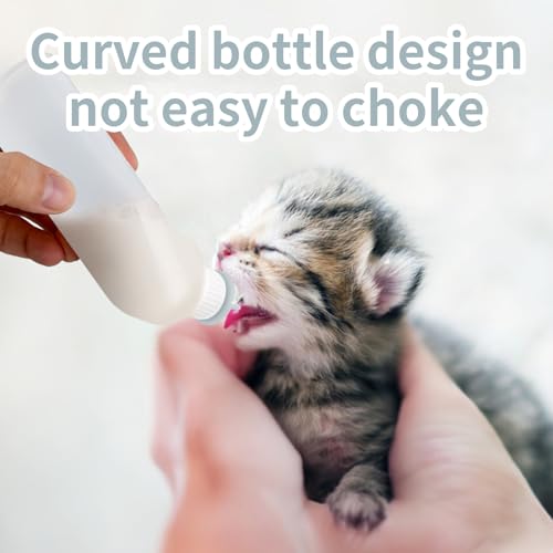 5Pack Kitten Bottle for Nursing Puppy Milk Kitten Bottles Feeding Kit Silicone Nipple for Newborn Pets Kittens