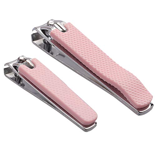 2pcs Set Nail Clippers Set Portable Nail Scissors Toenail Clippers Nail Clippers (Pink)