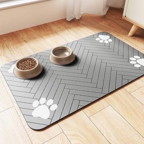 Pet Feeding Mat (Light Gray / 32"L x 22"W)