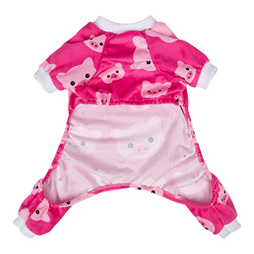 Dog Halloween Pajamas Puppy Onesies Small Dogs Soft Pjs Coat Cat Apparel Comfy Pet Christmas Clothes Outfit Doggie Bodysuit (X-Small / A04-Pink pig)