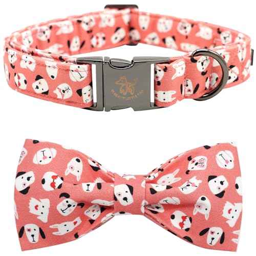 Pink Heart Print Dog Collar (Cute Dog / X-Small (Pack of 1))