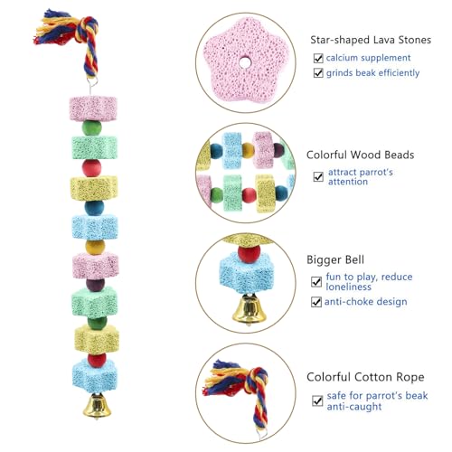 2 Pack Bird Chewing Toy (Multi-colored / 13.77 inch Long)