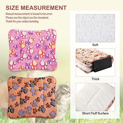 4 Pack Soft Pet Bed Mat Small Dog Crate Fleece (13 x 19 Inches / Vivid Color)