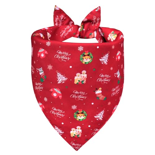 Christmas Dog Bandana for Large Dogs (Christmas - Red&Blue / X-Large)