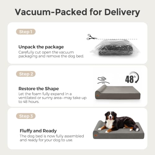 XXL 35D Memory Foam Dog Bed for Extra Large Dogs (XX-Large / Dark Grey)