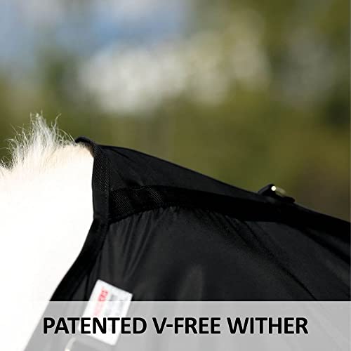 Dura Nylon Horse Stable Sheet (Horse Size 78 / V-Free |Closed Front | Legstrap with Tail / Black)