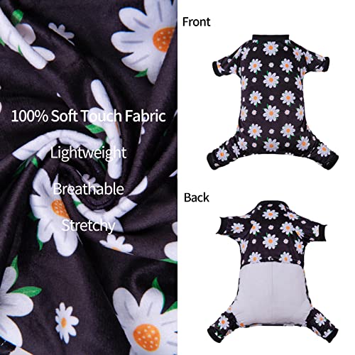 Small Dogs Outfit Soft Puppy Onesies Pjs Dog Pajamas Pet Coat Cat Apparel Comfy Doggie Jumpsuit Bodysuit for All Seasons (Daisy / X-Large)