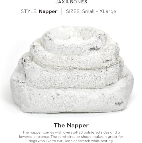 Napper White Faux Fur Dog Bed w (Small / White)