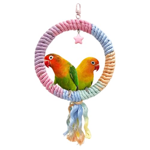 Bird Swing Gradient Colorful Cotton Rope Bird Swing Cage Hanging Toys