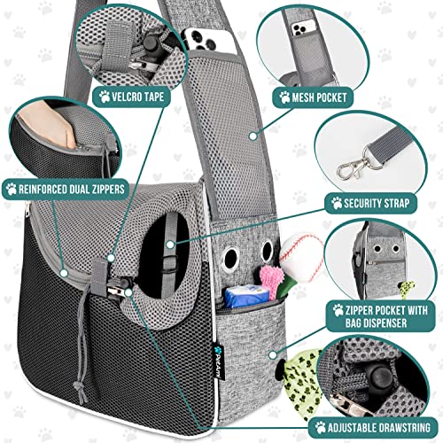 Dog Sling Carrier for Small Dogs (Gray)