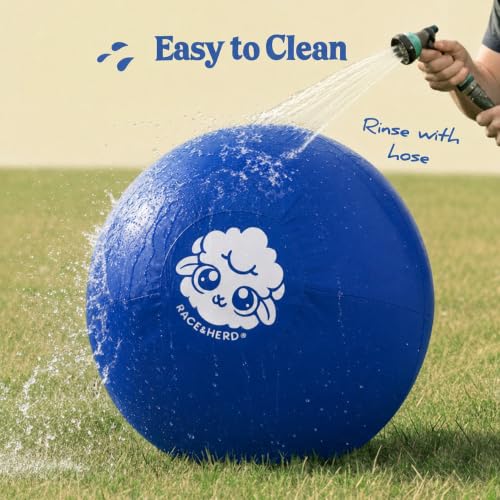 22" Herding Ball for Dogs Tetherball Set Outside (Ocean - 22" Tether Ball / Tether)