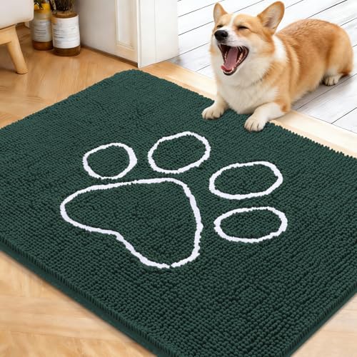 Dog Door Mat for Muddy Paws 40x32 (Blackish Green / 40" X 32")