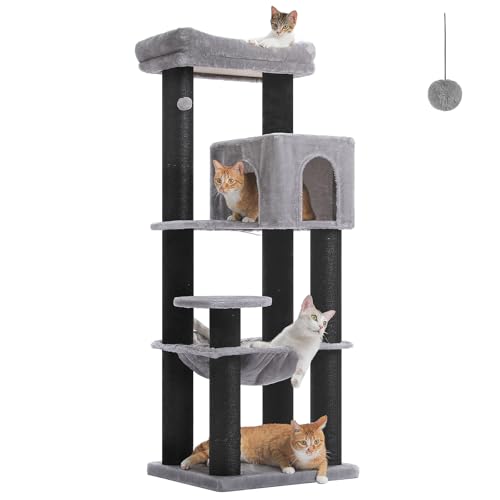 Cat Tree for 30lbs Large Cats (Black / 57.8 Inches)