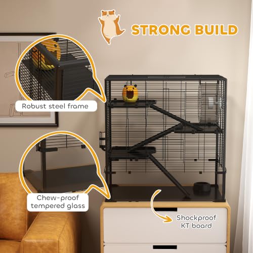 Large Hamster Cage with 9" Deep Tempered Glass Bottom (30.9"L x 19.1"W x 31.5"H)