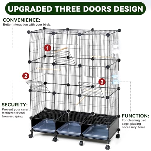 Encrypted Metal Bird Cage (16.1"L x 12.6"W x 7.3"H)