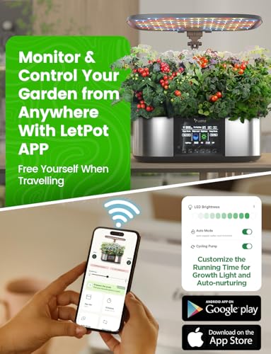 LPH-Max 21-Pod Hydroponic Growing System Kits, Smart Indoor Garden with APP & WiFi Control, Auto Watering & Nutrient Supply, 36W Full Spectrum LED Grow Light, 7.5L Tank, Up to 30" Height (21 Pods)