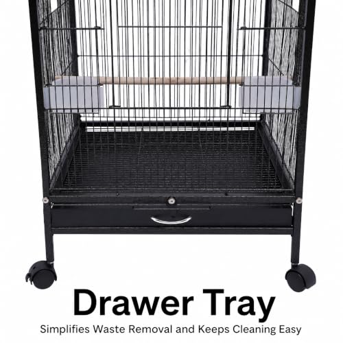 40 Inch Wrought Iron Bird Cage with Open