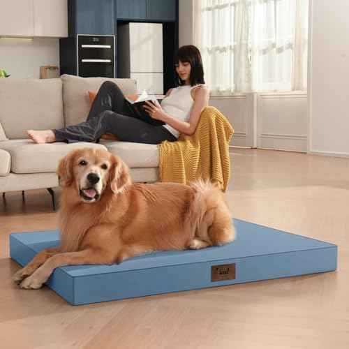 Orthopedic Waterproof Dog Bed for Small Dogs and Cats (Blue / 29.0"L x 18.0"W x 3.0"Th)