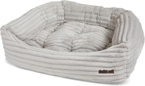 Napper Grey Corduroy Dog Bed w (Medium / Luna Grey)