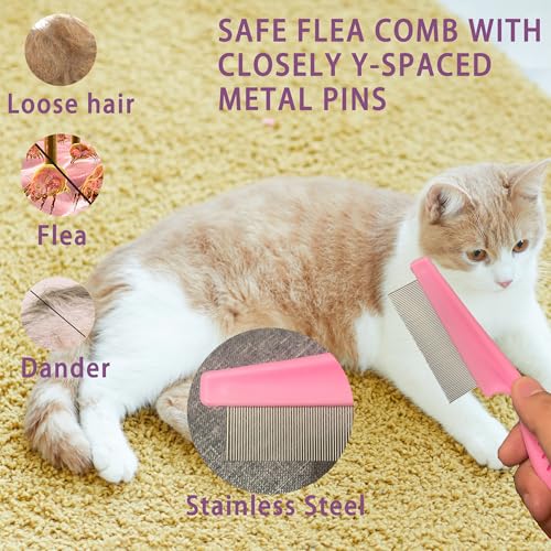 Cat Grooming Brush Kit 6 Tools (Pink)