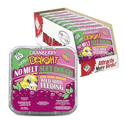Cranberry Delight No Melt Suet Dough (1.47 Ounce (Pack of 8) / Cranberry, 8 Pack)