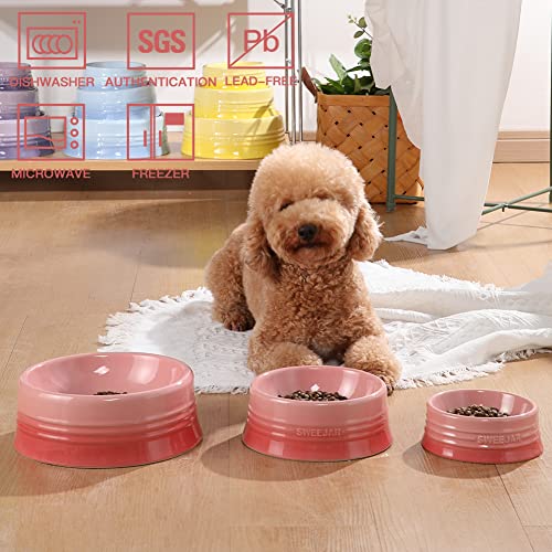 Sweejar Ceramic Dog Bowl (Large (32oz) / Gradient Pink)