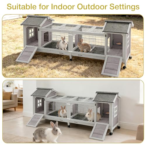 Rabbit Hutch Indoor Outdoor (（Grey-AIR68))
