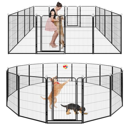 Dog Playpen Outdoor Extra Wide 16 Panels Heavy Duty Dog Fence 47" (32"W x 47"H)