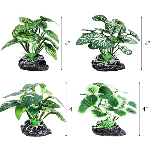 8PCS Betta Fish Tank Decorations Aquarium Decorations Artificial Plastic Plants Ornament for Hiding Fish Reptil (D-8pcs Set/Green)