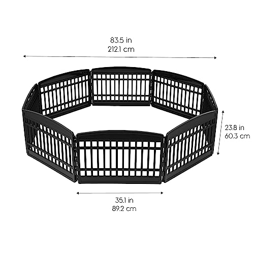 24" Dog Playpen (Black / 8 Panel – 24" H)