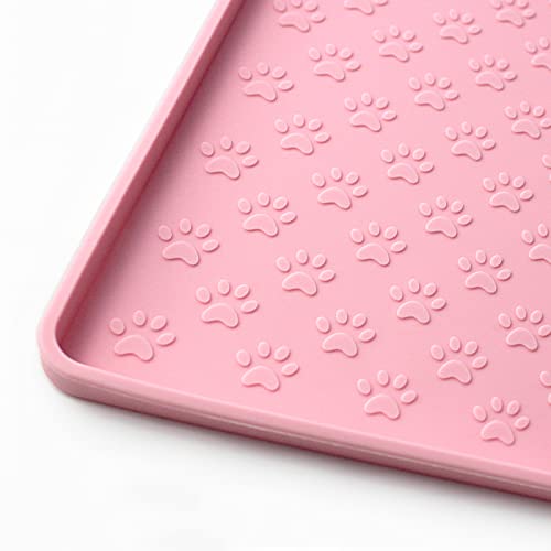 Pet Placemat for Dog and Cat (18"L x 12"W / Pink)