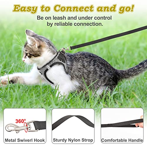 Cat Harness and Leash for Walking Escape Proof (L / Gray)