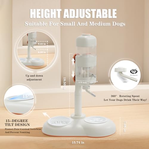 Pet Bowls with Weaning Bottles (White)