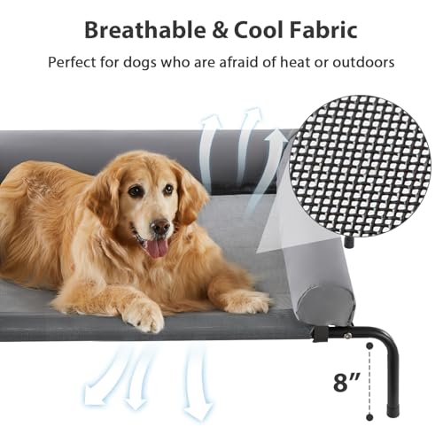 Large Elevated Cooling Cot (Grey / 48.0"L x 35.0"W x 8.0"Th)