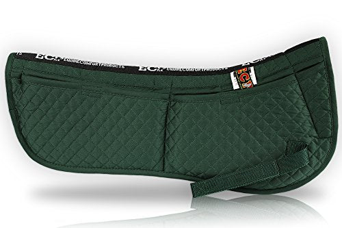 Adjustable Shock Absorbing Memory Foam Half Saddle Pad (Hunter Green)