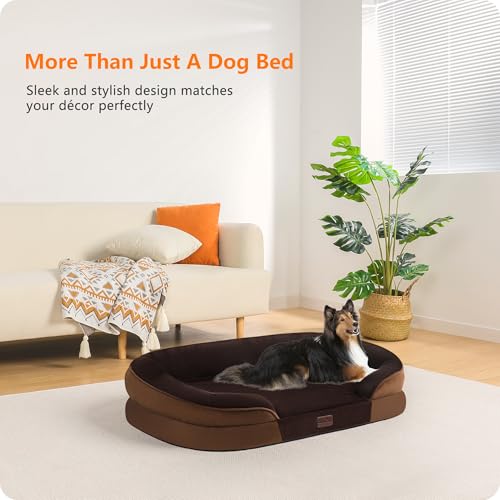 Orthopedic Waterproof Large Dog Bed Sofa (Brown / Large(38 x 28.5 x 6 inch))
