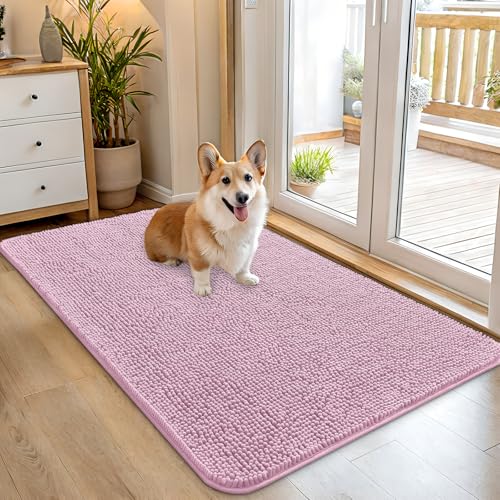 Dog Door Mat for Muddy Paws 45x27 (Dusty Rose / 45" X 27")