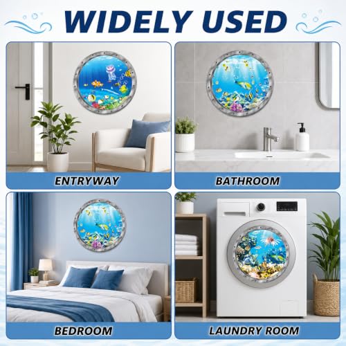 Ocean Animals World Under Sea Wall Decor Jellyfish Shark Fishes Coral 3pack (Blue 06)