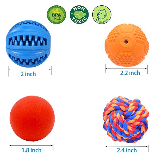 Puppy Balls Pack with Different Functions & Teething Toys for Small Dogs (Small (4 Pack))
