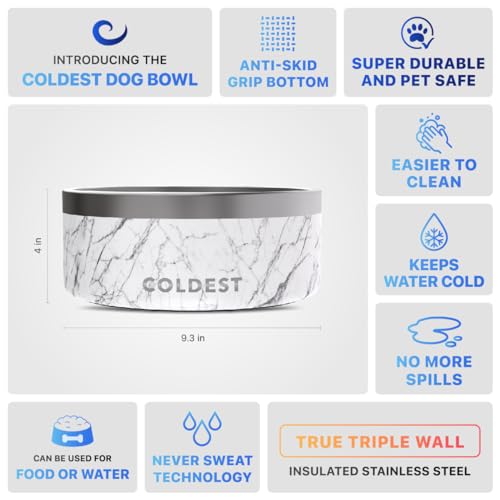 Coldest Dog Bowl (100 oz / Carrara Marble)