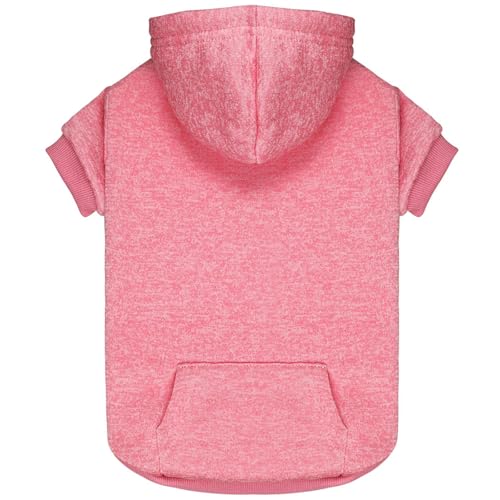 Dog Sweaters for Small Dogs Dog Hoodie Fleece Soft Pet Clothes Sweatshirt with Pocket Pet Hoodie for Small Dogs Puppy Sweater (X-Small / Pink)